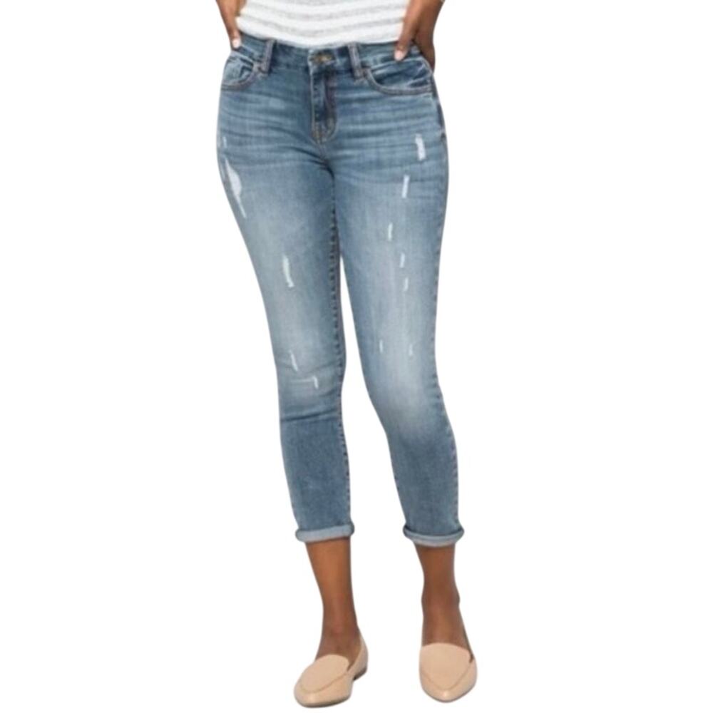 NWT Studio Blue Stitchfix Kenova Mid Rise Cropped Roll Cuff Skinny Jean Size 29